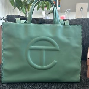 SOLD!!! Telfar Medium Shopping Bag Purse Tote Mint Sage Green 👜